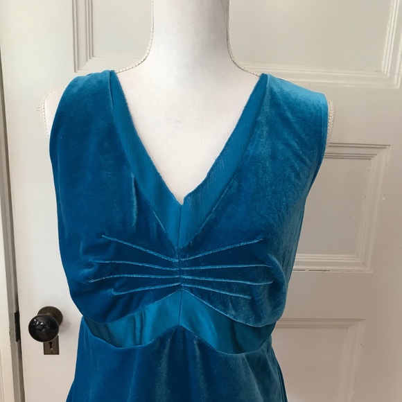 George Turquoise Blue Stretch Velvet Cami Top - Picture 2 of 11